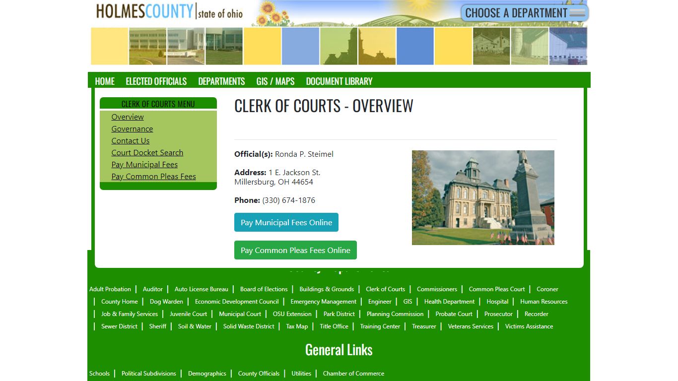 Clerk of Courts - Overview - Holmes County