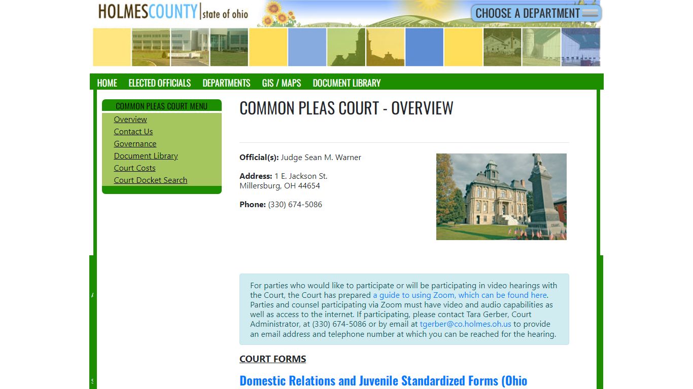 Common Pleas Court - Overview - Holmes County